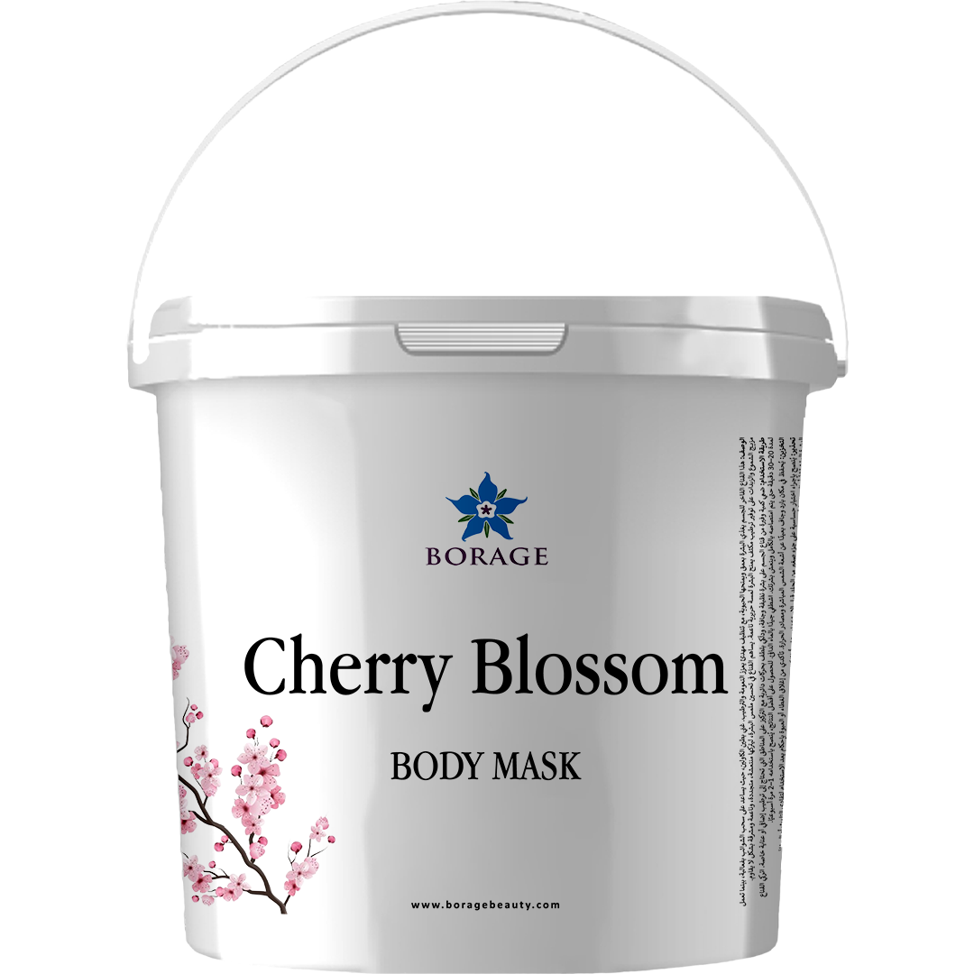 Borage Cherry Blossom body mask container on a white background