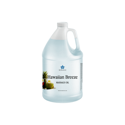 Gallon bottle of Borage Hawaiian Breeze Massage Oil on a white background