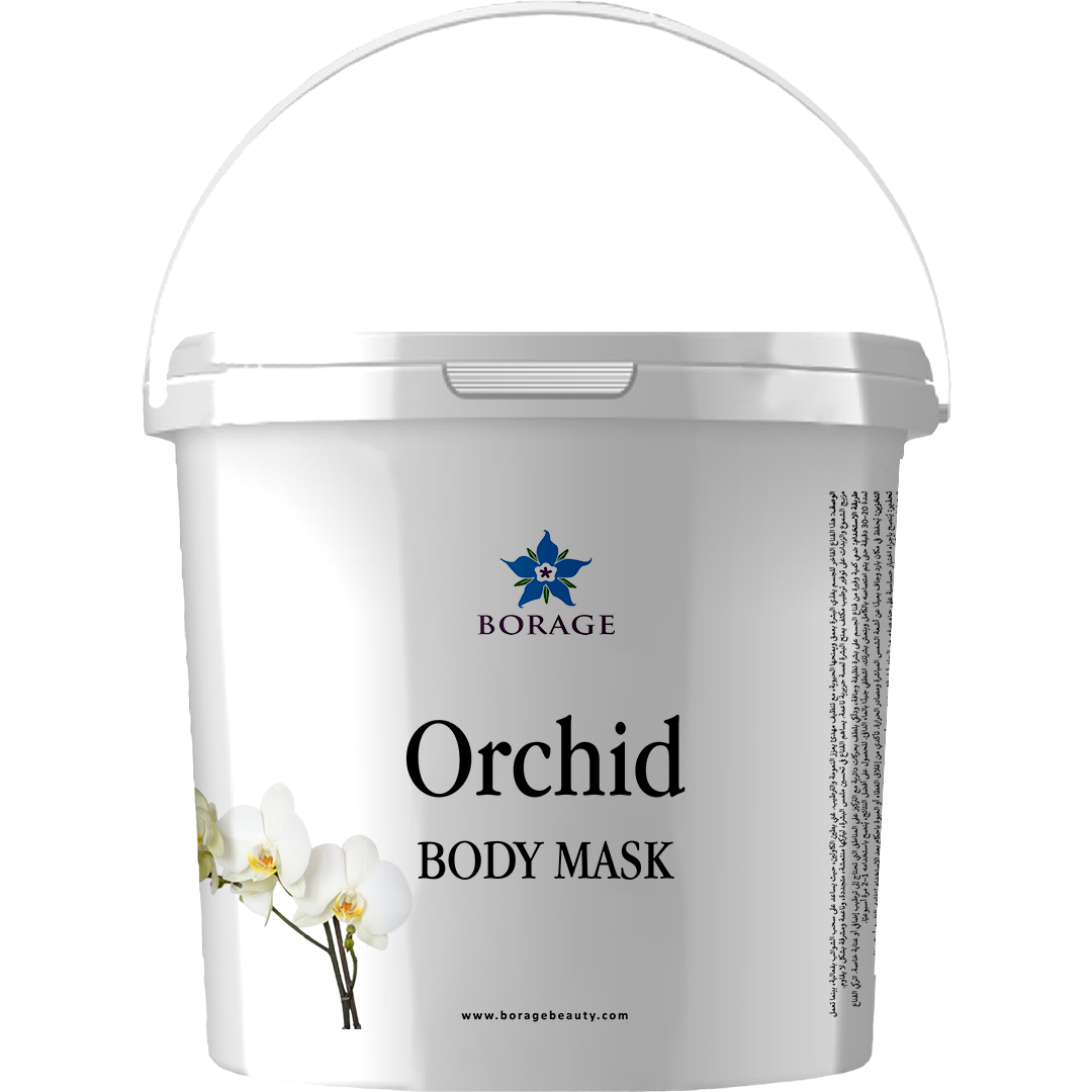 Borage Orchid Body Mask container on a white background