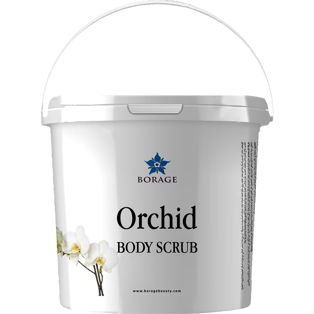 Borage Orchid Body Scrub container on a white background
