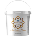 White container with gold text and logo on a white background