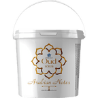 White container with 'Oud Scrub' and 'Arabian Notes' text on a white background