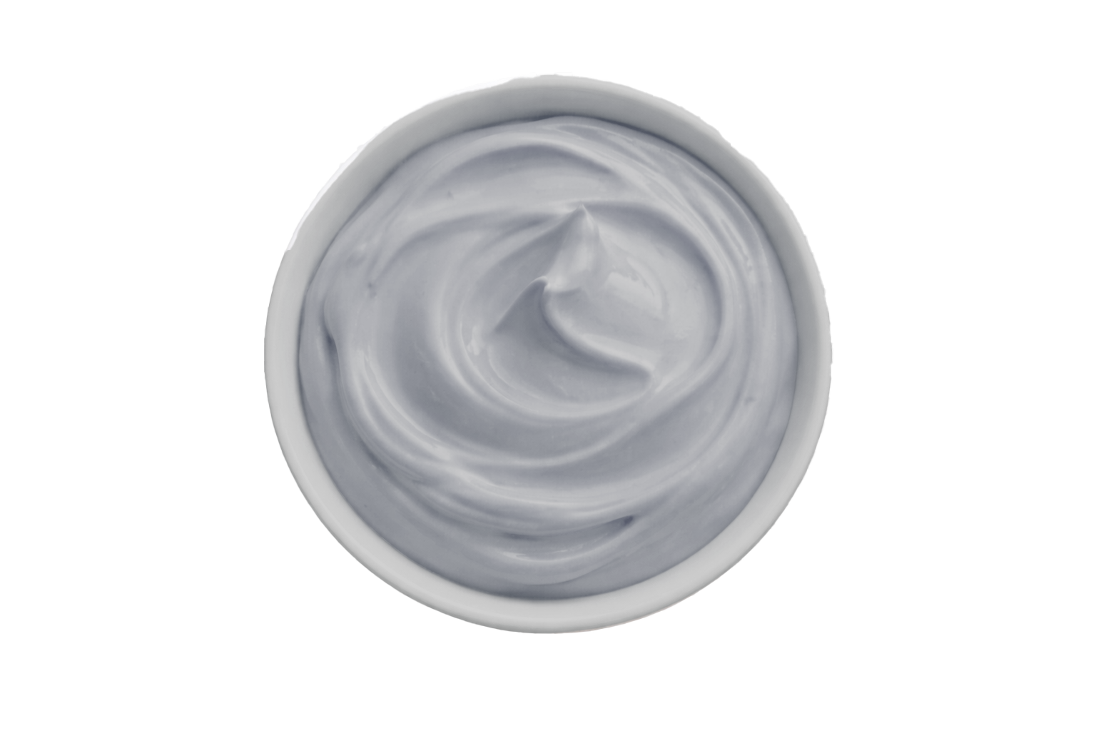 Gray cream in a container on a white background