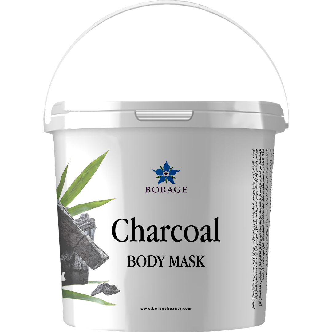 Borage Charcoal Body Mask container on a white background