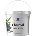 Bottle of Borage Charcoal Body Scrub on a white background
