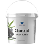 Bottle of Borage Charcoal Body Scrub on a white background