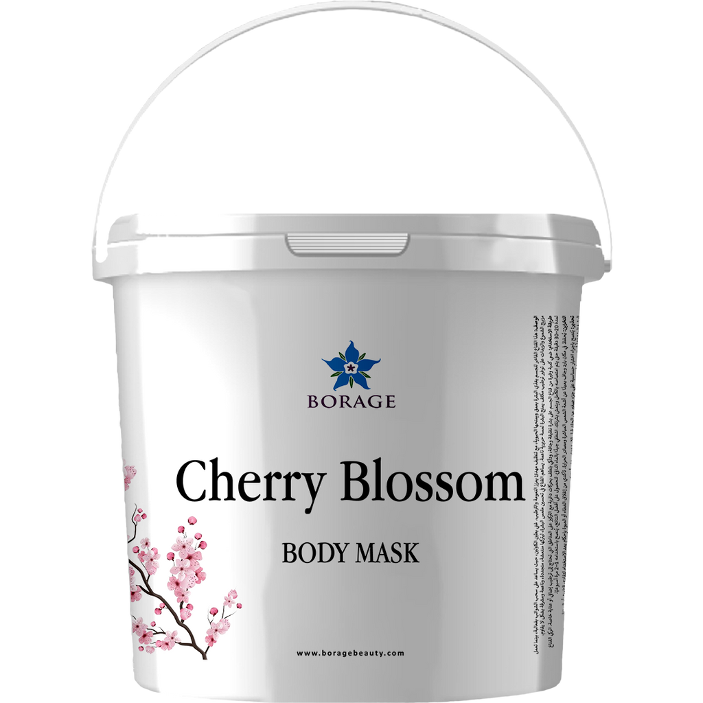 Borage Cherry Blossom body mask container on a white background