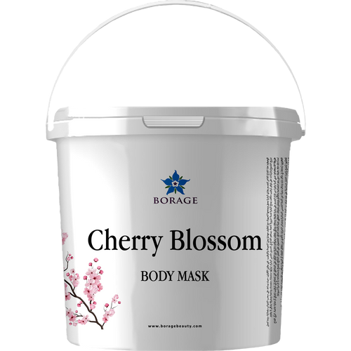 Borage Cherry Blossom body mask container on a white background