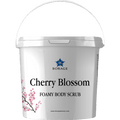 Bottle of Cherry Blossom Foamy Body Scrub by Borage on a white background
