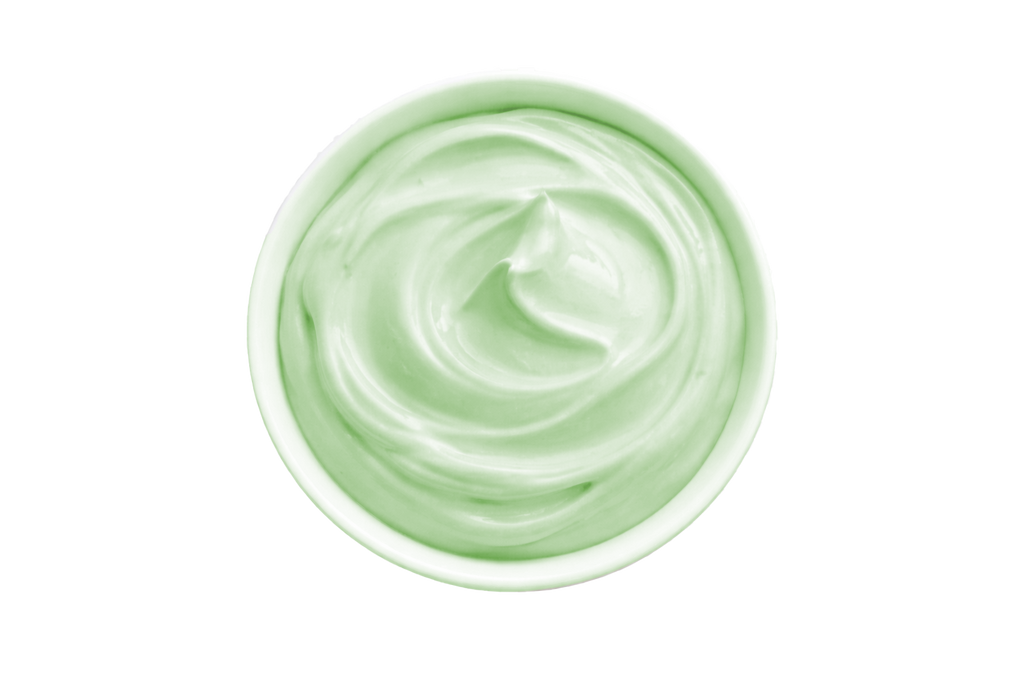 Green Tea Body Cream texture in a bowl
