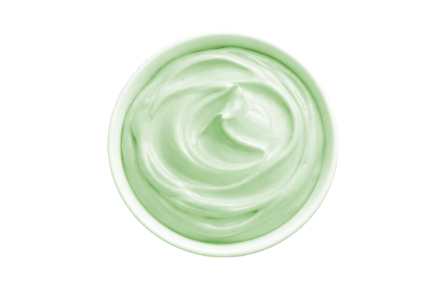 White cream in a small container on a white background