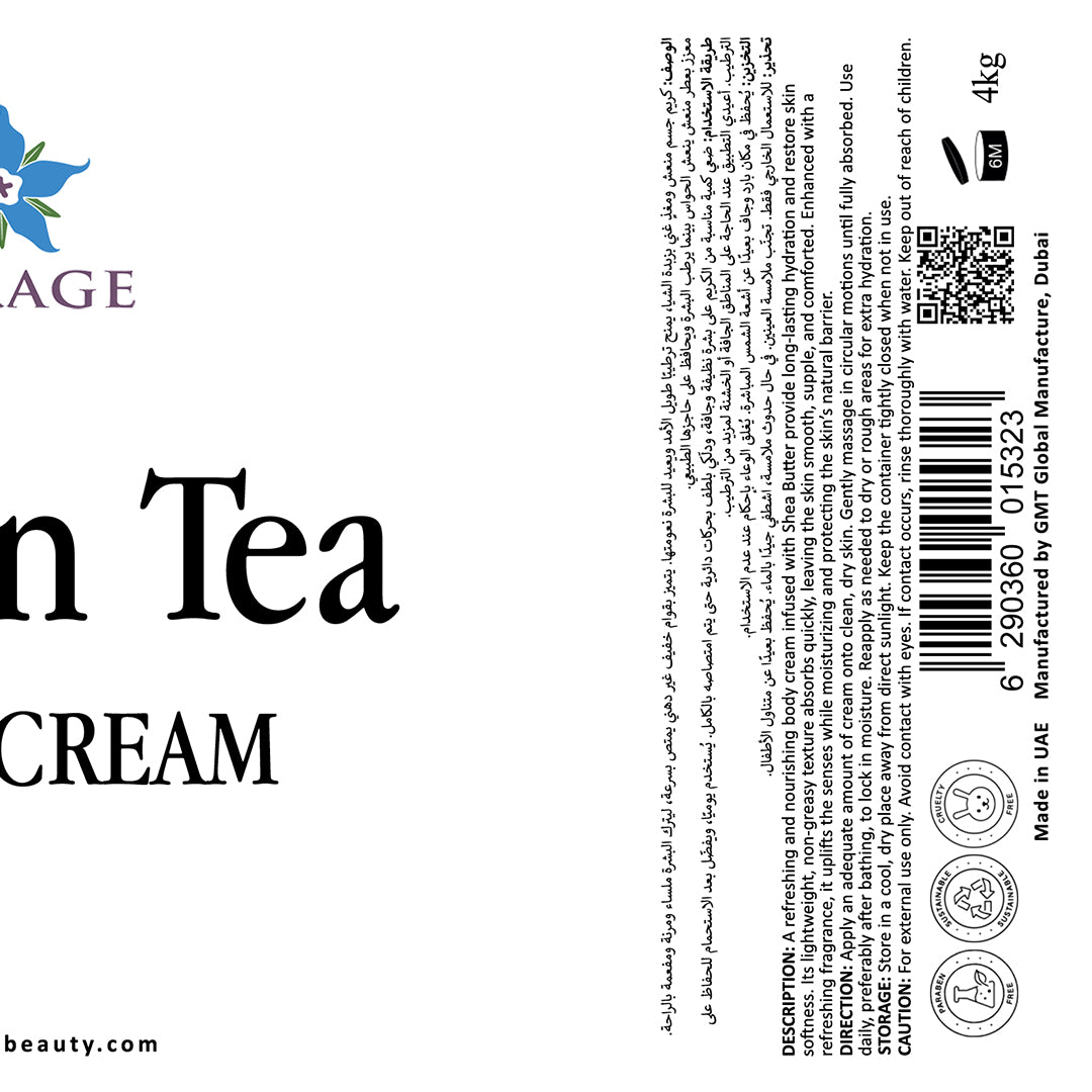 Label for a skincare product with text and branding elements.