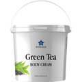 White container of Green Tea Body Cream with Borage logo on a white background