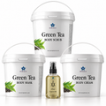 Green Tea body care set with body scrub, mask, cream and Chai Spa Fragrance