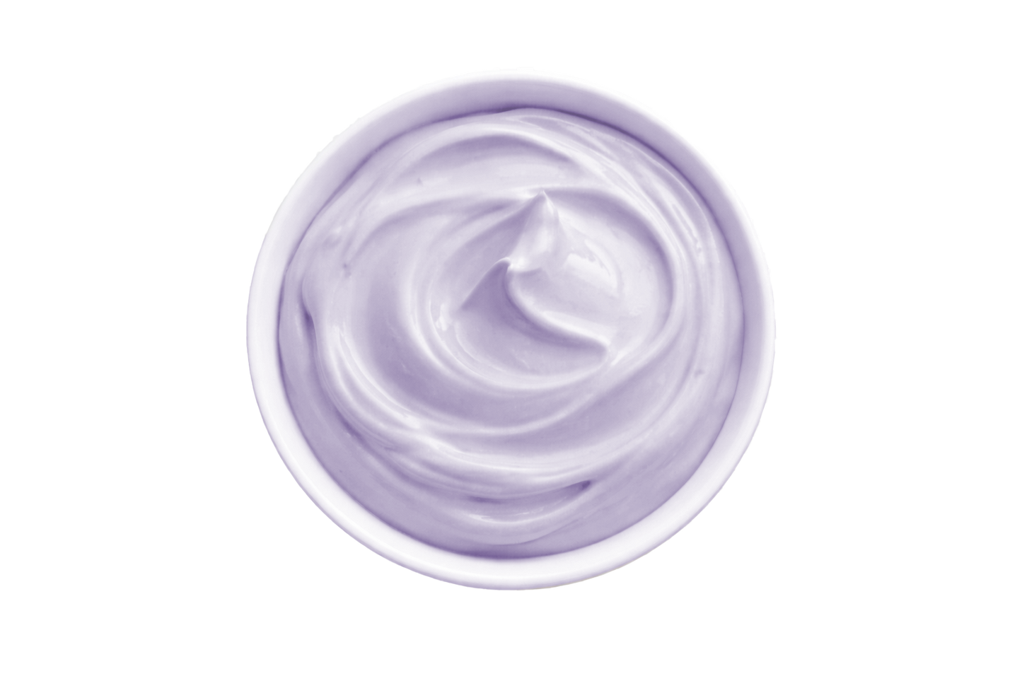 White cream in a small container on a white background