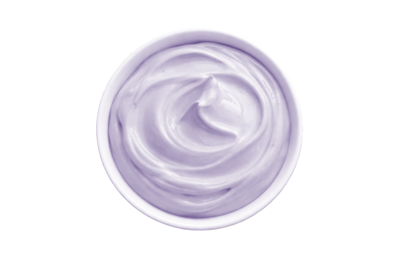 White cream in a small container on a white background