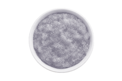 White scrub in a white bowl on a white background