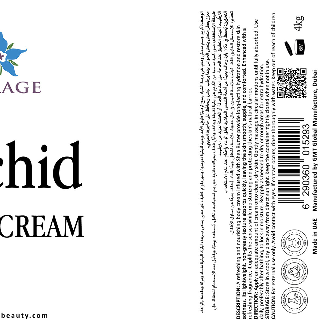 Label for a skincare product with branding and text on a white background