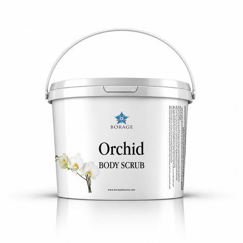 Borage Orchid Body Scrub container on a white background