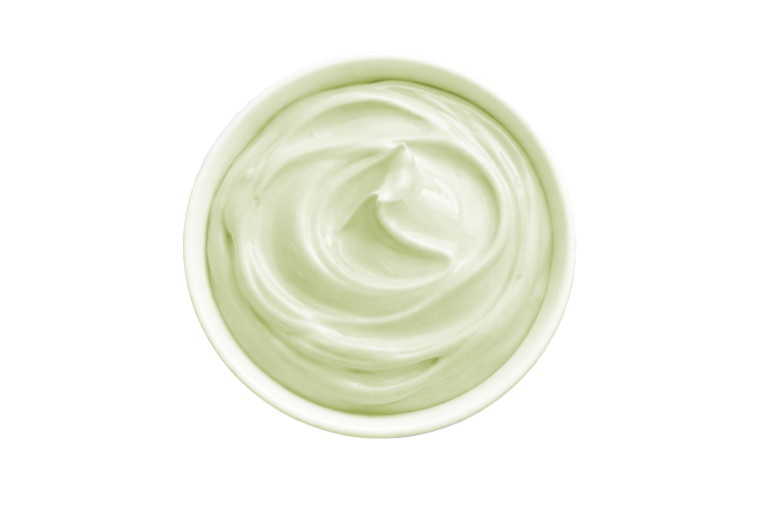 White cream in a small container on a white background