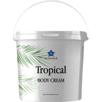 Tropical body cream container with Borage logo on a white background