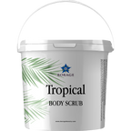Tropical body scrub container with Borage logo on a white background