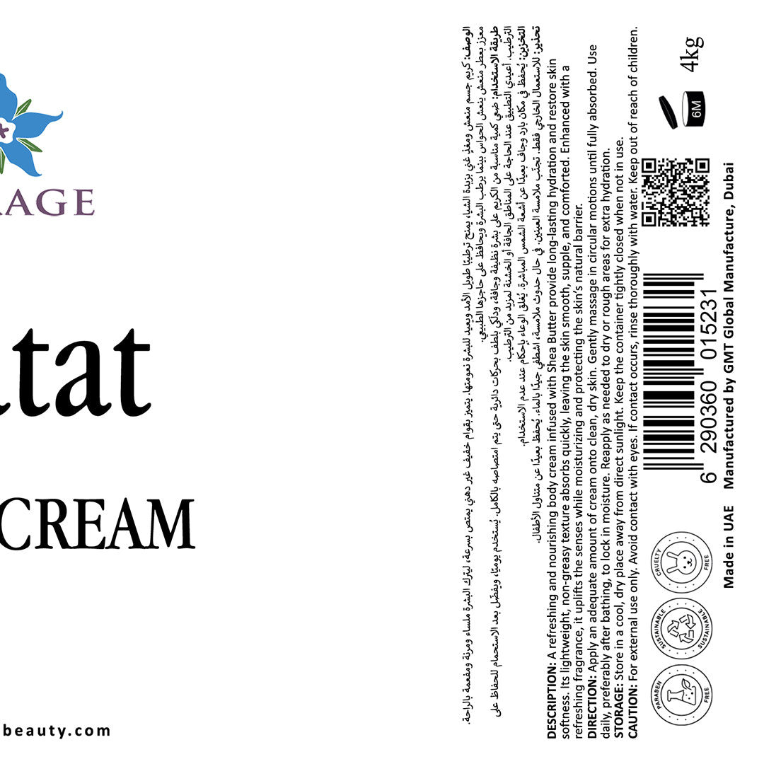 Label for a skincare product with text and symbols on a white background