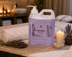 BORAGE Lavender Massage Oil 5 L in spa massage treatment setting